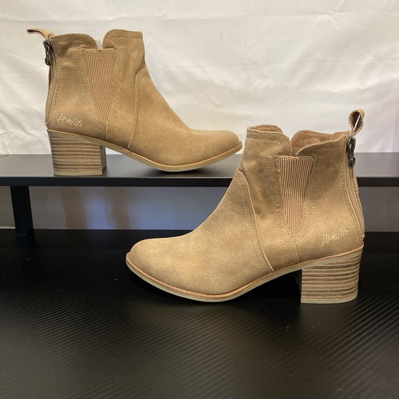 Blowfish Malibu Beam Chelsea Boots Sz 8 Brown Suede Casual Block Heels‎ - Picture 2 of 8